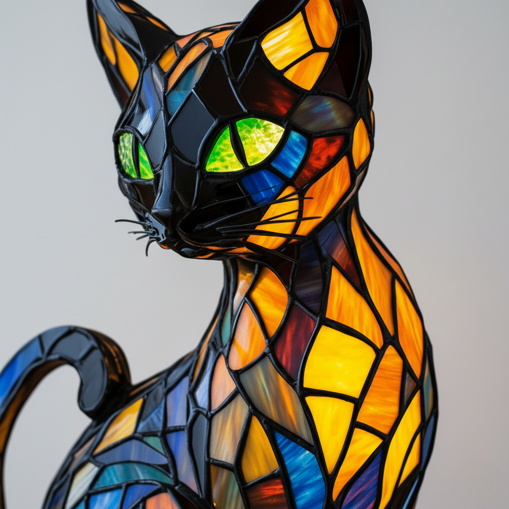 Gato | Luminária de Vitral