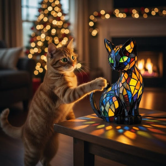 Gato | Luminária de Vitral